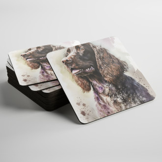 Podtácky Polní španěl akvarel