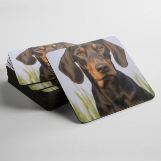 Podtácky Black and Tan Coonhound realistic