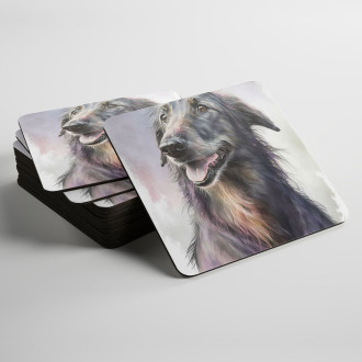 Podtácky Skotský deerhound akvarel