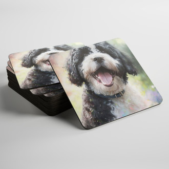 Podtácky Portugalský vodní pes akvarel