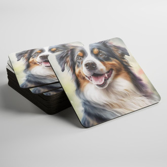 Podtácky Miniaturní americký ovčák akvarel