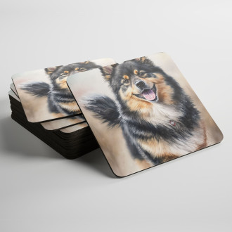 Podtácky Finský Lapphund akvarel