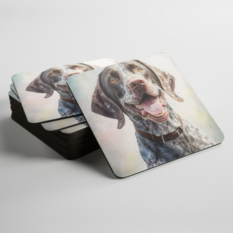 Podtácky Německý ohař krátkosrstý akvarel