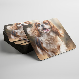 Podtácky Kavalír King Charles španěl akvarel