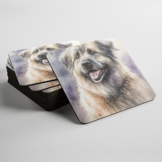 Podtácky Pyrenejský ovčák akvarel