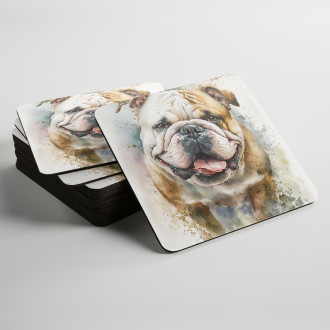 Podtácky Buldok akvarel