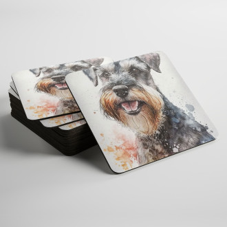 Podtácky Knírač standartní akvarel