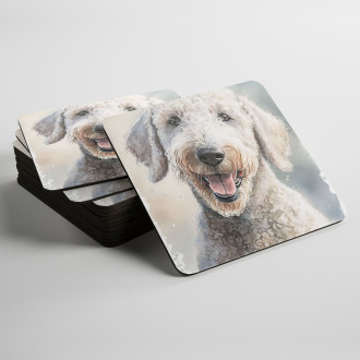 Podtácky Bedlington teriér akvarel