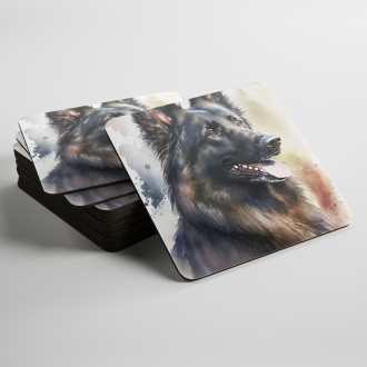 Podtácky Belgický ovčák akvarel
