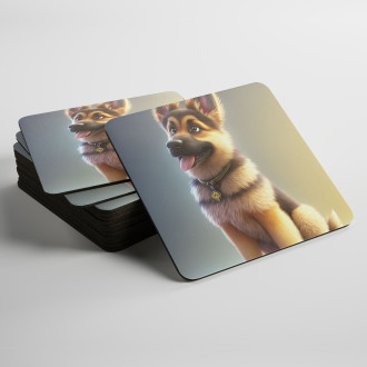 Podtácky Německý ovčák animovaný