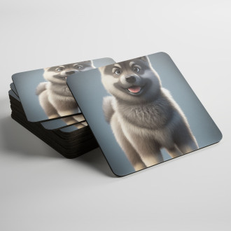 Podtácky Norský elkhound animovaný