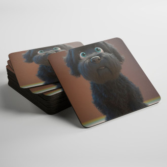 Podtácky Černý ruský teriér animovaný