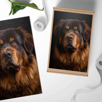 Dřevěné puzzle Tibetský mastif realistic