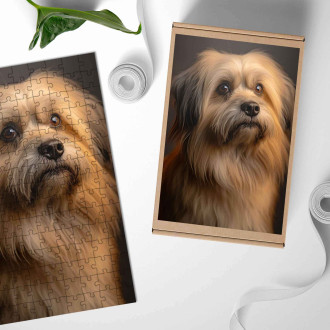 Dřevěné puzzle Lhasa Apso realistic