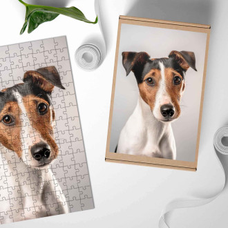 Dřevěné puzzle Foxteriér hladkosrstý realistic