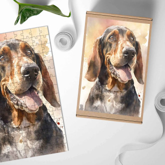 Dřevěné puzzle Afghánský chrt akvarel