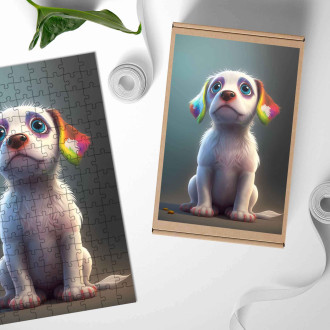 Dřevěné puzzle Ohař animovaný