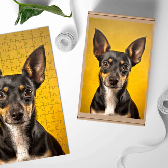 Dřevěné puzzle Krysí teriér realistic