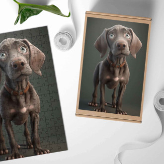 Dřevěné puzzle Plott Hound animovaný