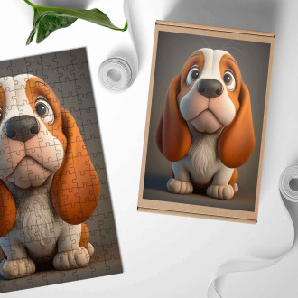 Dřevěné puzzle Baset animovaný