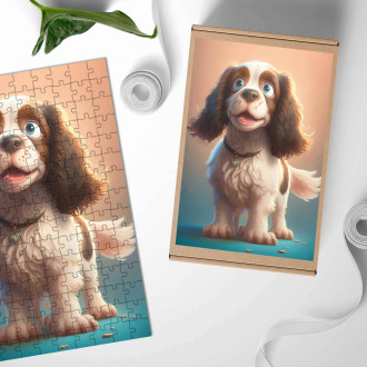 Dřevěné puzzle Kokršpaněl animovaný