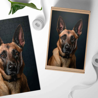 Dřevěné puzzle Belgický Malinoi realistic