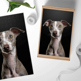 Dřevěné puzzle Italský chrtík realistic