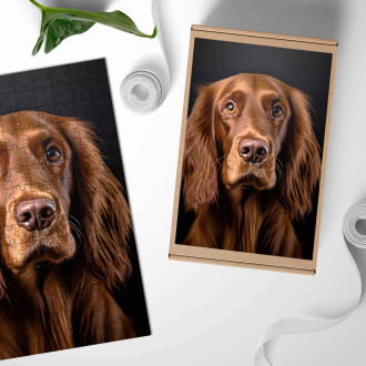 Dřevěné puzzle Irský setr realistic