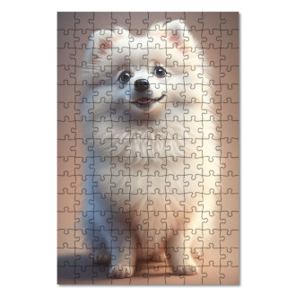 Dřevěné puzzle Americký eskymácký pes animovaný
