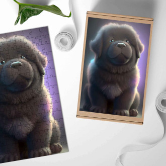 Dřevěné puzzle Newfoundland animovaný