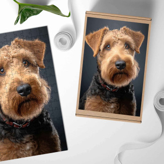 Dřevěné puzzle Velšský teriér realistic