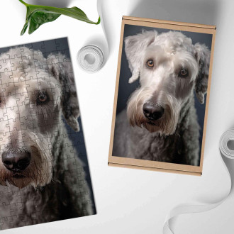 Dřevěné puzzle Bedlington teriér realistic