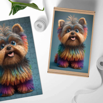 Dřevěné puzzle Jorkšírský teriér animovaný