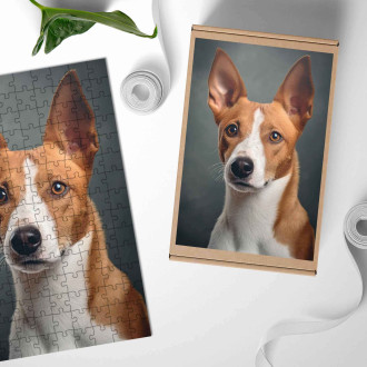 Dřevěné puzzle Basenji realistic