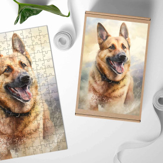 Dřevěné puzzle Chinook akvarel