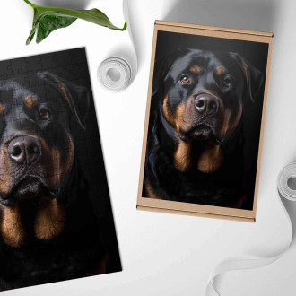 Dřevěné puzzle Rotvajler realistic