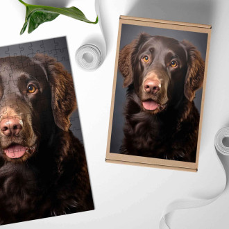 Dřevěné puzzle Curly Coated Retriever realistic