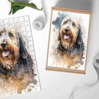 Dřevěné puzzle Otterhound akvarel