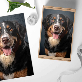 Dřevěné puzzle Bernský salašnický pes realistic