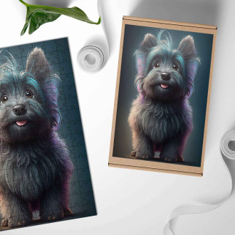Dřevěné puzzle Skye Teriér animovaný