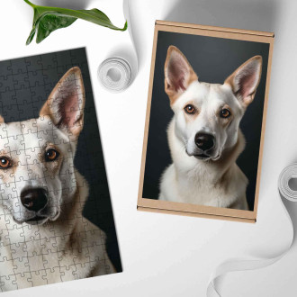 Dřevěné puzzle Kanaánský pes realistic