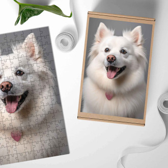 Dřevěné puzzle Americký eskymácký pes realistic
