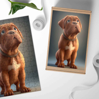 Dřevěné puzzle Bordeauxská doga animovaný