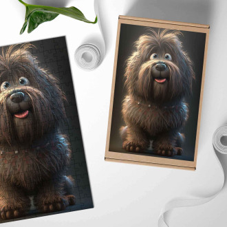 Dřevěné puzzle Briard animovaný