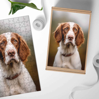 Dřevěné puzzle Welsh Springer Spaniel realistic