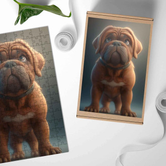 Dřevěné puzzle Mastiff animovaný