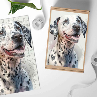 Dřevěné puzzle Dalmatín akvarel