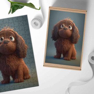 Dřevěné puzzle Sussex španěl animovaný