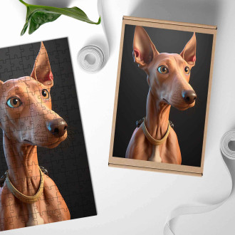 Dřevěné puzzle Faraonský chrt animovaný