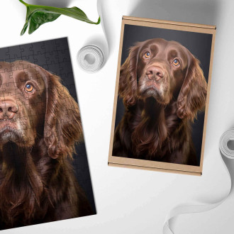 Dřevěné puzzle Sussex španěl realistic
